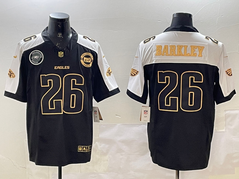 en Philadelphia Eagles #26 Barkley black Nike Thanksgiving NFL 2025 Jersey 002